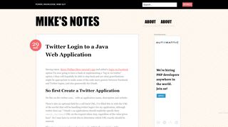 
                            3. Twitter Login to a Java Web Application | Mike's Notes
