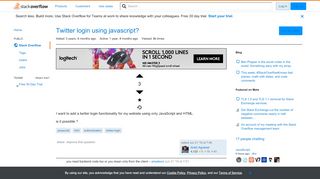 
                            4. Twitter login using javascript? - Stack Overflow