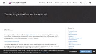 
                            7. Twitter Login Verification Announced | Entrust Datacard