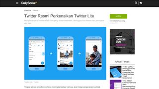 
                            10. Twitter Resmi Perkenalkan Twitter Lite | Dailysocial