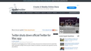 
                            12. Twitter shuts down official Twitter for Mac app - AppleInsider