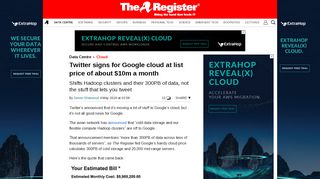 
                            11. Twitter signs for Google cloud at list price of about $10m a month • The ...