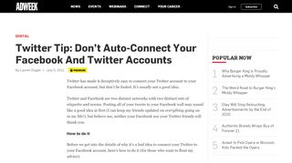 
                            11. Twitter Tip: Don't Auto-Connect Your Facebook And Twitter Accounts ...