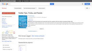 
                            9. Twitter Tips, Tricks, and Tweets - Resultaten voor Zoeken naar boeken met Google