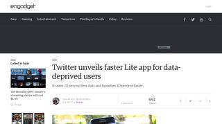 
                            11. Twitter unveils faster Lite app for data-deprived users - Engadget
