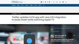 
                            9. Twitter updates tvOS app with new iOS integration to easily tweet ...