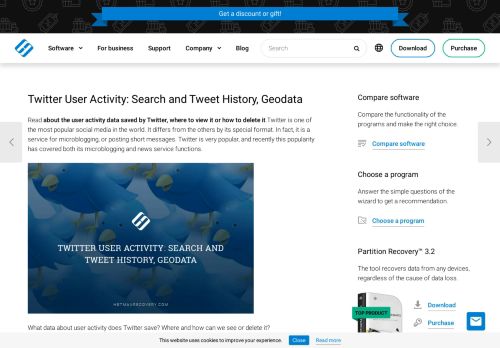 
                            1. Twitter User Activity: Search and Tweet History, Geodata