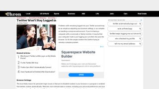 
                            2. Twitter Won't Stay Logged in | Chron.com