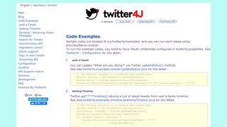
                            2. Twitter4J - Code Examples