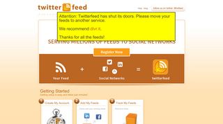 
                            6. twitterfeed.com : feed your blog to twitter