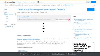 
                            6. Twitter.sharedInstance() does not exist swift TwitterKit - Stack ...