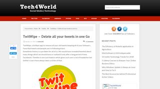 
                            7. TwitWipe – Delete all your tweets in one Go - Tech4World