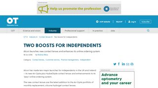 
                            12. Two boosts for independents - Association of Optometrists