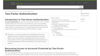 
                            11. Two-Factor Authentication - Cisco Meraki