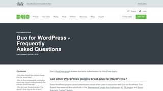 
                            3. Two-Factor Authentication for WordPress - FAQ | Duo Security