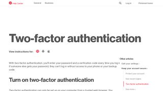 
                            13. Two-factor authentication | Pinterest help
