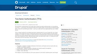 
                            6. Two-factor Authentication (TFA) | Drupal.org