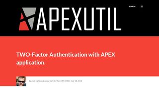 
                            13. TWO-Factor Authentication with APEX application. - APEXUTIL Blog