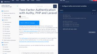 
                            11. Two-Factor Authentication with Authy, PHP and Laravel - Twilio