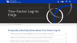 
                            12. Two-Factor Log-In FAQs | Information Technology Services