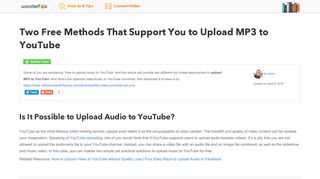 
                            9. Two Free Methods That Support You to Upload MP3 to YouTube