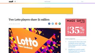 
                            7. Two Lotto players share $1 million | Stuff.co.nz