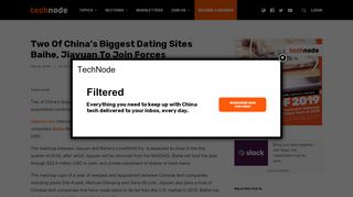 
                            8. Two Of China's Biggest Dating Sites Baihe, Jiayuan To Join Forces ...