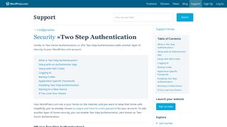 
                            10. Two Step Authentication — Support — WordPress.com