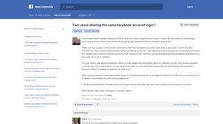 
                            2. Two users sharing the same facebook account login? | Facebook ...