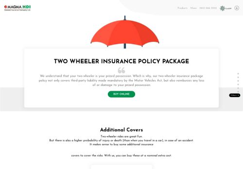 
                            6. Two Wheeler Insurance Online in India - Magma HDI