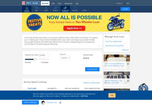 
                            8. Two Wheeler Loan - Apply for Two Wheeler Finance Online by HDFC ...