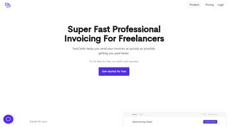 
                            3. Twocards - Super Fast Professional Invoicing For Freelancers