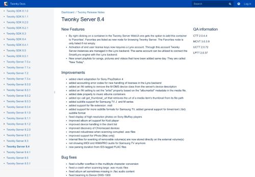 
                            3. Twonky Server 8.4 - Twonky Release Notes - Twonky Docs