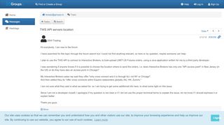 
                            5. TWS API servers location - Groups.io!