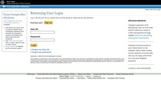 
                            7. TxComptroller eSystems - Returning User Login - Texas Comptroller