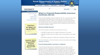 
                            6. TxDPS - Financial Responsibility Insurance Certificate (SR-22)
