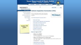 
                            6. TxDPS - Vehicle Inspection Connection (VIC)