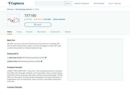 
                            6. TXT180 Reviews and Pricing - 2019 - Capterra