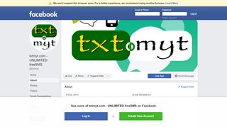 
                            2. txtmyt.com - UNLIMITED freeSMS - About | Facebook