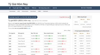 
                            10. Tỷ giá BIDV hôm nay - Tỷ giá ngoại tệ Ngân hàng Đầu Tư và Phát ...