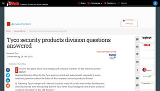 
                            7. Tyco security products division questions answered | ITWeb
