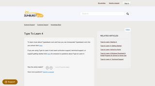 
                            3. Type to Learn 4 – Sunburst Support