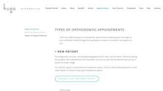 
                            5. Types of appointments — Hugo Orthodontics