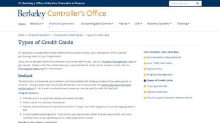 
                            12. Types of Credit Cards - Controller's Office - UC Berkeley