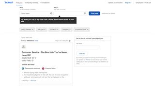 
                            9. Typing Agent Jobs, Employment | Indeed.com