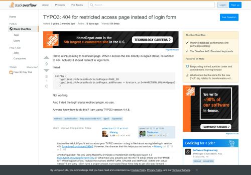 
                            12. TYPO3: 404 for restricted access page instead of login form - Stack ...