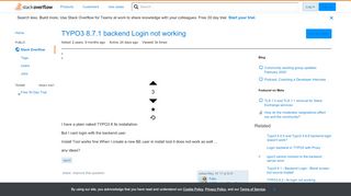
                            2. TYPO3 8.7.1 backend Login not working - Stack Overflow