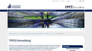 
                            1. TYPO3 Anmeldung - HilfeWiki des IMT der Uni Paderborn - Universität ...
