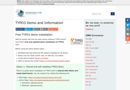
                            1. TYPO3 Demo Site » Try TYPO3 without installing it - Open Source CMS