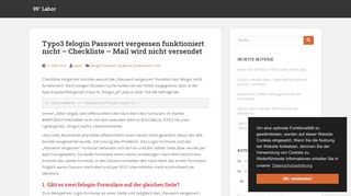 
                            10. Typo3 felogin Passwort vergessen funktioniert nicht – Checkliste ...